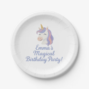 Custom Magical Fantasy Unicorn Birthday Plates