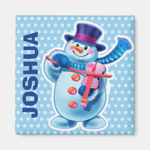 Custom Magnet Christmas Snowman characters.