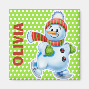 Custom Magnet Christmas Snowman characters.