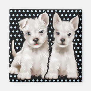 Custom Magnet cute puppy characters.