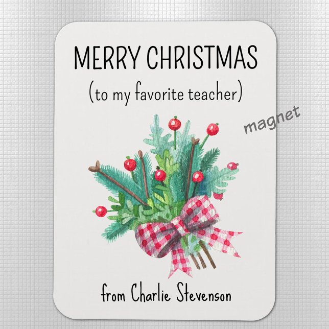 Custom Magnet Favorite Teacher Merry Christmas (Creator Uploaded)