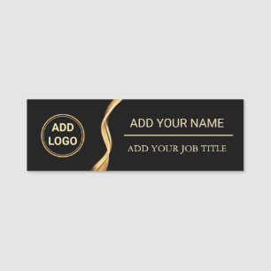 Custom Magnetic Logo Name Tag Metal Gold Badge