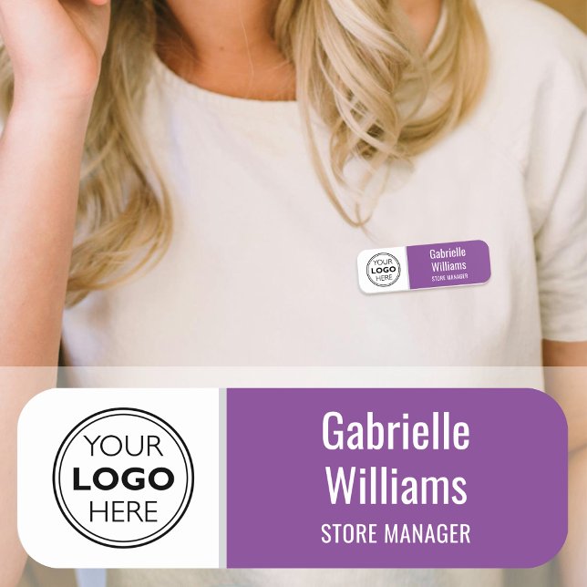Custom Magnetic Name Tag Logo Employee Purple (Creator Uploaded)