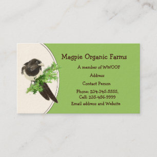 Custom Magpie Organic Farm Business Card