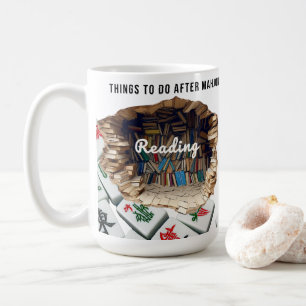 Custom Mahjong Mug for Book Lovers, Reading Gift