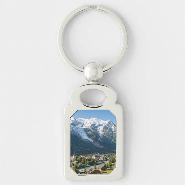 Custom Majestic Mont Blanc French Alps View Key Ring (Front)