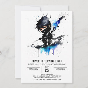 Custom Majestic Ninja Boy Digital Birthday Invitation