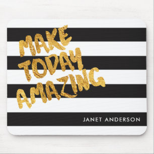 Custom Make Today Amazing Black and Gold Mouse Mat