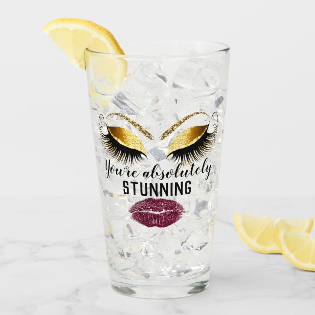 Custom Makeup Artist Eyelash Extension Gold Kiss Glass (Front Ice)