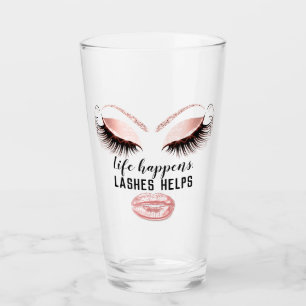 Custom Makeup Artist Eyelash Extension Pink Kiss Glass