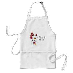 Custom Makeup Artist Floral Glam Beauty Face Standard Apron
