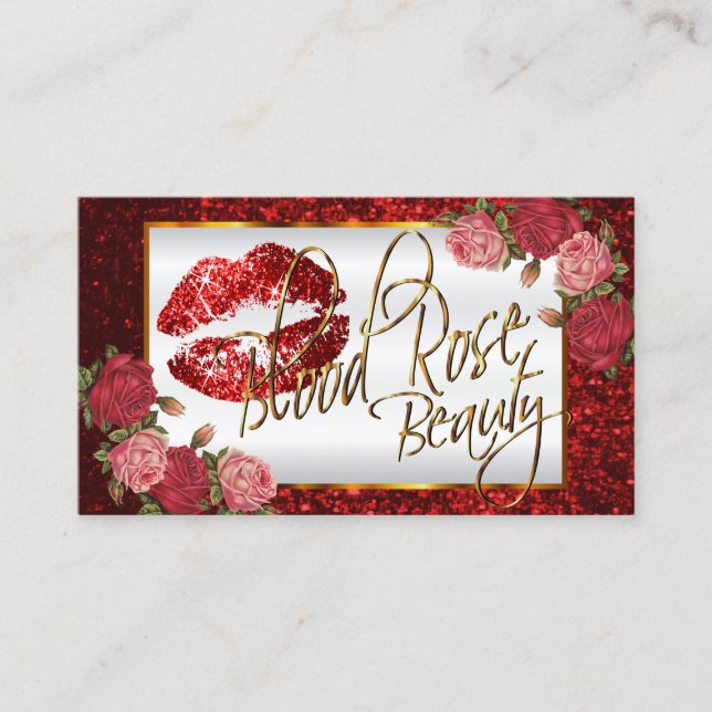 Custom - Makeup Artist - Red Rose Business Card (Front)