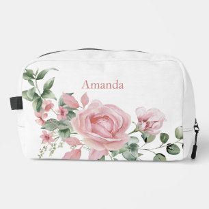 Custom Makeup Bag Watercolor Pink Roses