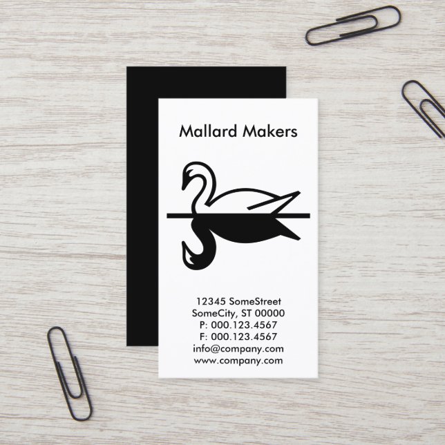 custom mallard company business card (Front/Back In Situ)