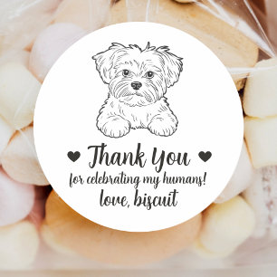 Custom Maltese Dog Wedding Favour Stickers