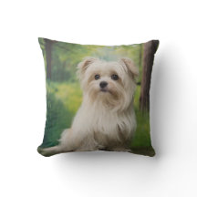 Custom Maltese Throw Pillow