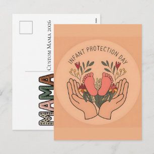 Custom Mama 2026 Faux Baby Feet Keepsake Holiday Postcard