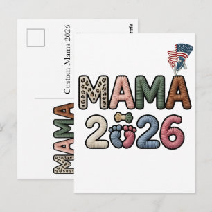 Custom Mama 2026 Faux Baby Feet Keepsake Postcard