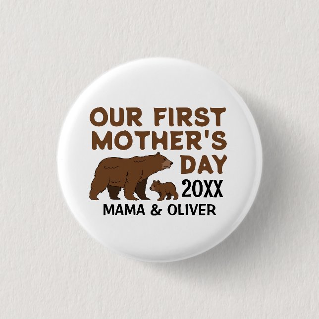 Custom Mama And Kid  3 Cm Round Badge (Front)