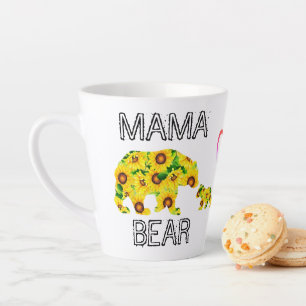 Custom MAMA BEAR Sunflowers Mum Happy Mother Day Latte Mug