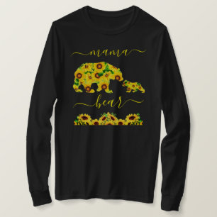 Custom MAMA BEAR Sunflowers Mum Women Deep V-neck  T-Shirt