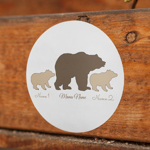 Custom Mama Bear With 2 Kid Names Mothers Day Gift