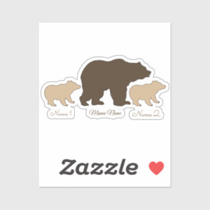 Custom Mama Bear With 2 Kid Names Mothers Day Gift