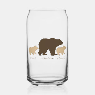 Custom Mama Bear With 2 Kid Names Mothers Day Gift Can Glass