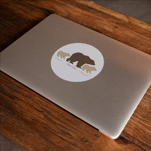 Custom Mama Bear With 2 Kid Names Mothers Day Gift Classic Round Sticker