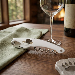 Custom Mama Bear With 2 Kid Names Mothers Day Gift Corkscrew