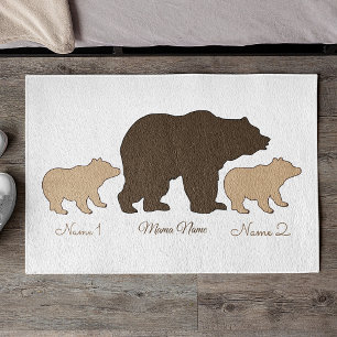 Custom Mama Bear With 2 Kid Names Mothers Day Gift Doormat