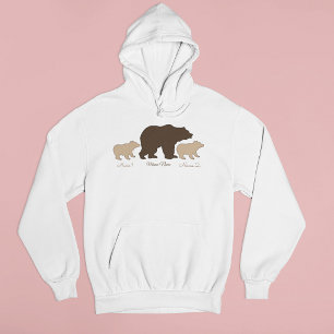 Custom Mama Bear With 2 Kid Names Mothers Day Gift Hoodie