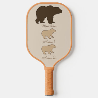 Custom Mama Bear With 2 Kid Names Mothers Day Gift Pickleball Paddle