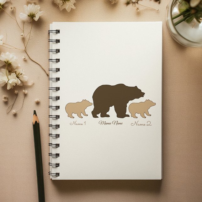 Custom Mama Bear With 2 Kid Names Mothers Day Gift Planner (Creator Uploaded)