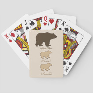 Custom Mama Bear With 2 Kid Names Mothers Day Gift Playing Cards