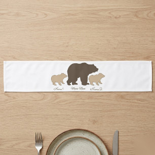 Custom Mama Bear With 2 Kid Names Mothers Day Gift Short Table Runner