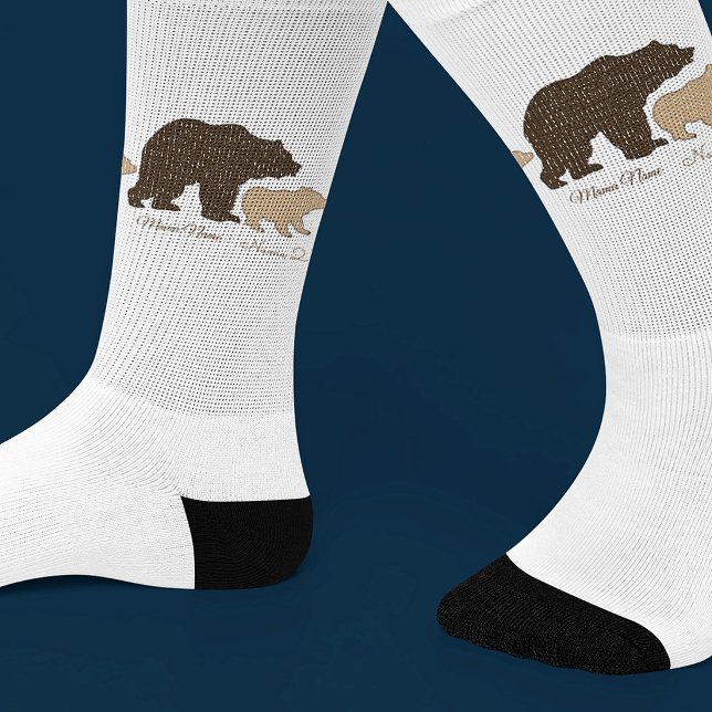 Custom Mama Bear With 2 Kid Names Mothers Day Gift Socks (Creator Uploaded)