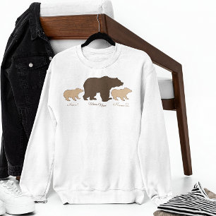 Custom Mama Bear With 2 Kid Names Mothers Day Gift Sweatshirt