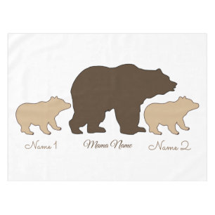 Custom Mama Bear With 2 Kid Names Mothers Day Gift Tablecloth