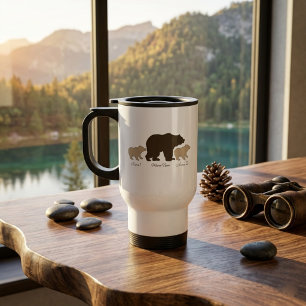 Custom Mama Bear With 2 Kid Names Mothers Day Gift Travel Mug