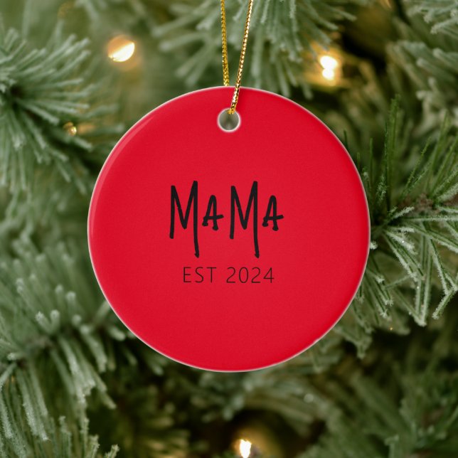 Custom Mama Est 2024 - Personalised Ceramic Tree Decoration (Tree)