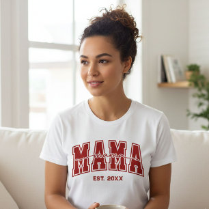 Custom Mama Est. Year Personalised Mum Established T-Shirt