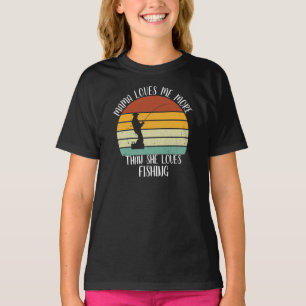 CUSTOM Mama Loves Me More Than She Loves Fishing T-Shirt