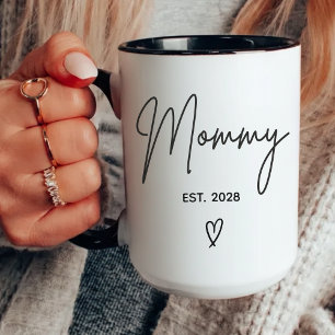 Custom Mama Mug, Minimalist Mug for New Moms