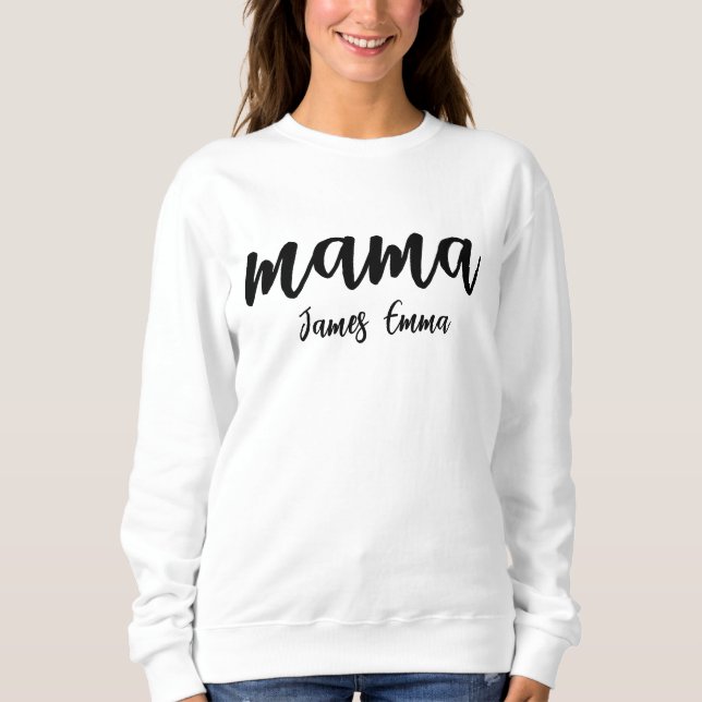 Custom Mama Sweatshirt with Kids Name, Personalise (Front)