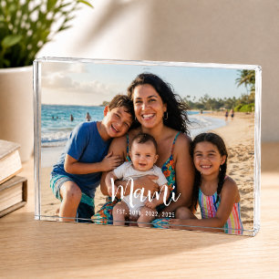 Custom Mami Established Modern Script Photo Block