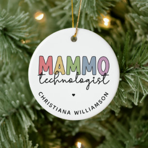 Custom Mammo Technologist Mammography Tech Ceramic Tree Decoration