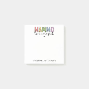 Custom Mammo Technologist Mammography Tech Gifts Post-it Notes