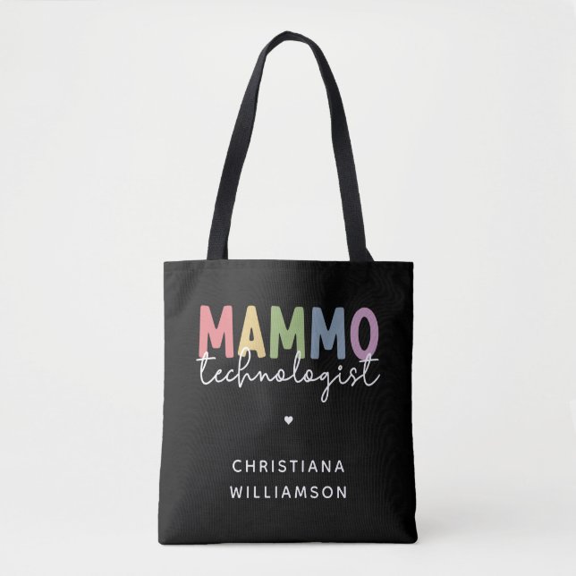Custom Mammo Technologist Mammography Tech Gifts Tote Bag (Front)