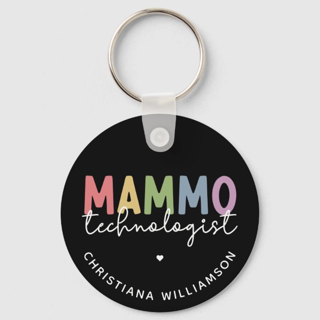 Custom Mammo Technologist Mammography Tech Key Ring (Front)